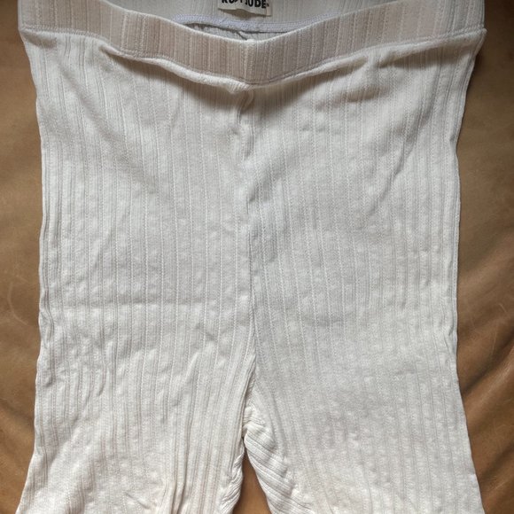 Rudy Jude Pointelle Knit Bike Shorts in Natural - Picture 3 of 4